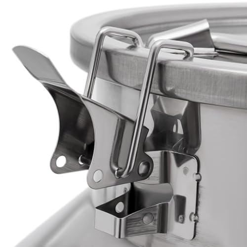 Stainless Steel Sealed Milk Barrel with Spigot，30L/7.92Gallon Large Milk Bucket Wine Can Pail Tote Tank with Sealed Lid & Handle for Milk Wine Oil Liquid Tranport Storage Container - size: With Spigot
