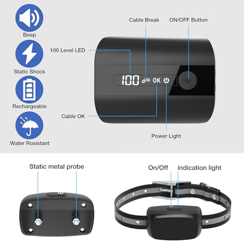 Electric Fence for Dogs,2026 Underground Dog Fence System for 2 Dogs | IPX7 Waterproof Training Collar with Tone Shock Correction Modes, rechargeable battery, and up to 3/4 Acre coverage - size: For 2 dogs
