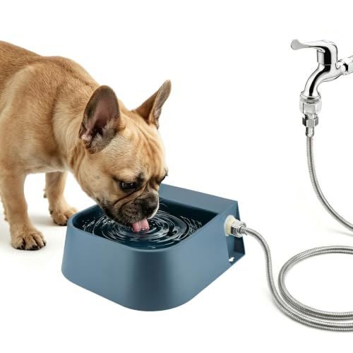 LESYPET Dog Automatic Water Dispenser with Hose, 68 oz Outdoor Dog Drinking Water Bowl for Chicken Livestock, Auto Filling Waterer for Pets & Livestock - size: 68 oz - Bowl with Hose