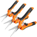 GROWNEER 3 Packs 6.5 Inch Pruning Shears Gardening Hand Pruning Snips Gardening Scissors with Straight Stainless Steel Precision Blades - style: Orange