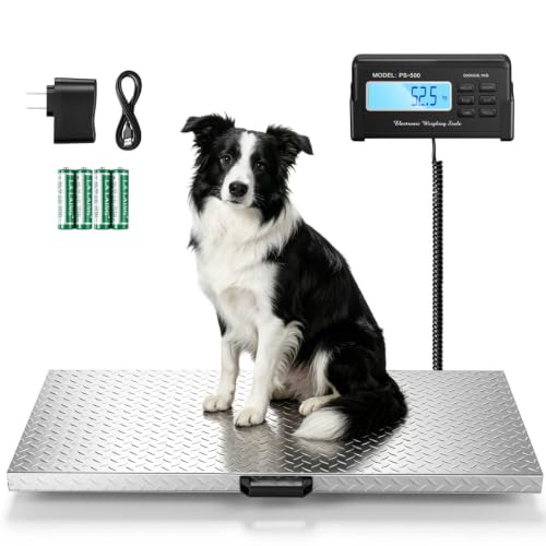 CGOLDENWALL Large Dog Scale 1100lb/0.2lb, Livestock Scale with Platform 40.5"x20.8", Dog Scales for Large Breed Pet Scale