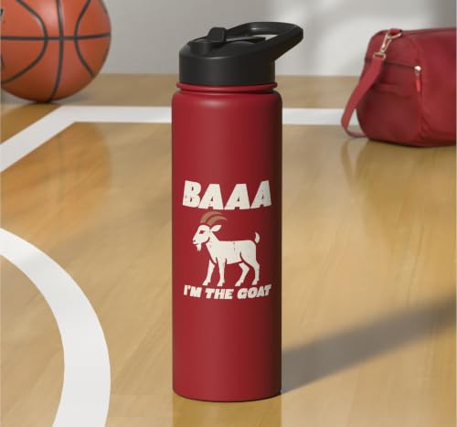Halloween Baaa Im The Goat Funny Costume Men Women Kids Stainless Steel Insulated Water Bottle - color: Red