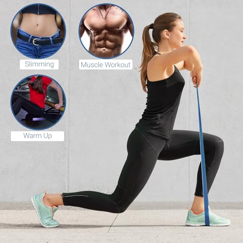TechStone Resistance Bands Set – 5 Levels Loop Exercise Bands for Men & Women, Elastic Workout Bands for Home Gym, Training, Yoga & Fitness, Carry Bag Included - color: Blue