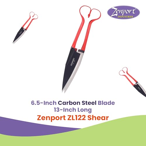 Zenport ZL122 Heavy Duty Onion & Sheep Shears – 13-Inch Double Bow Shear with 6.5-Inch Carbon Steel Blades, Spring-Loaded Garden & Harvest Cutting Tool