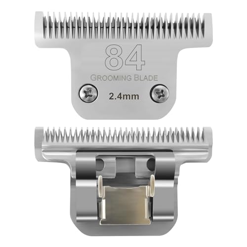 84# Pet Dog Grooming Stainless Steel Blade,Compatible with Ainds,Oster A5,Wahl KM-10 and Other Series Detachable Clippers, Cut Length 3/32-Inch