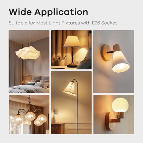 Linkind A19 LED Light Bulbs Dimmable, 60W Equivalent, Energy Efficient 9W, 3000K Warm White, 800 Lumens, E26 Standard Base, 120V, Lighting for Bedroom Living Room Home Office, 6 Packs - color: 3000k Warm White-60w 6pcs