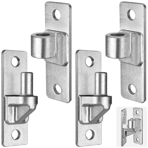 4.9" Heavy Duty Gate Hinges, Wall Mount Female Male Hinges | 2 Pairs, Hot-Dip Galvanized Finish, Provides Stable Support, Smooth Opening and Closing for Wooden Fences and Farm Gates - color: Silver2, 2 Pack