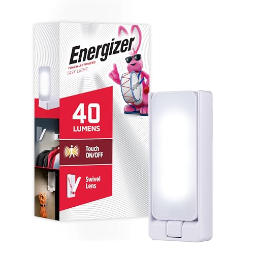 Energizer Swivel LED Touch Light, Battery Operated, 35 Lumens | Wireless LED Closet Light, Ideal for Under Cabinet, Closet, Hallway, Work Bench, Washroom, Pantry and Laundry Room - size: 1 Pack\n, style: Swivel Task Light