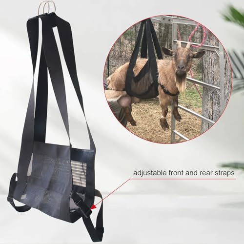 Calf Sling for Weighing Animals Heavy-Duty Nylon Hanging Weight Scale Sling | Adjustable Straps & Metal D-Ring, Animal Weighing Bag for Newborn Calves, Lambs, Goats, Baby Alpacas, Livestock, Dogs