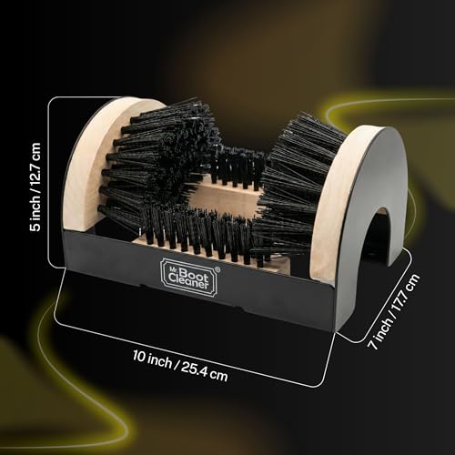 Heavy Duty Boot Cleaner Scrubber, for Mounted or Portable Use, Wood | Mr. Boot Cleaner Boot/Shoe Scraper, Use Indoors or Outdoors, Suitable for Home or Commercial Sites, Includes Hardware