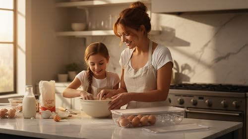 Dial Industries Fridge Egg Storage Holder, 14 Egg Container with Lid | Keeps eggs upright and easy to see, container top allows stacking, protects against spills, fits refrigerator door or shelf