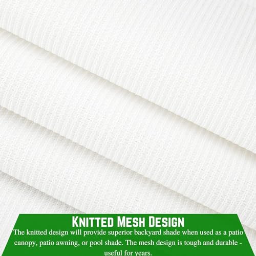 Farm Plastic Supply - White Shade Cloth - 50% - Mesh Fabric for Fence Privacy Screen, Garden Shade, Mesh Fence Screening, Shade Cloth Rolls, Wind Screen (6' x 40') - size: 6' x 40'