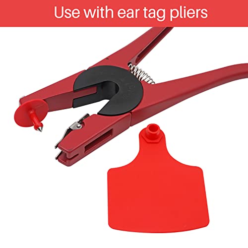 4.1" L×3.5" W Cattle Ear Tags Big Blank 100PCS Livestock Identification TPU | Cow Ear Tags for Cattle Laser Tags for Cows Pigs Hog Goats Sheep Calf Animal Goat Sheep Earring Tags Non-fading (Red) - color: 3-red