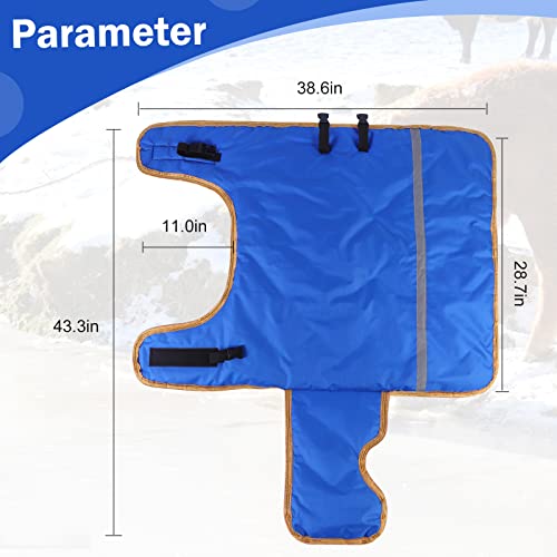 Fleece Calf Blankets Jacket for Calves - Calf Coat Keep Warmming, Soft Calf Cow Goat Dog Warm Clothes Comfortable Freezing Resistance Cold Proof Oxford Cloth Waterproof - color: Blue Yellow