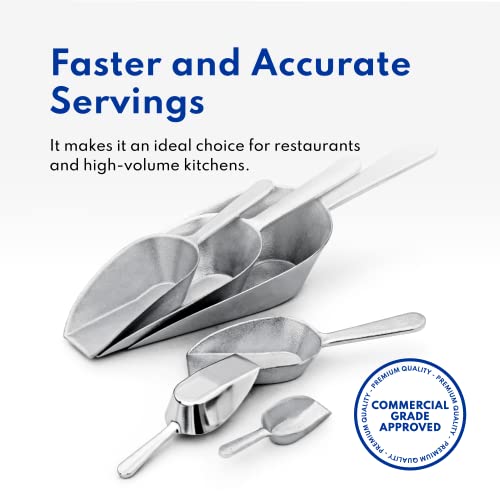 New Star Foodservice One-Piece Cast Aluminum Flat Bottom Bar Ice Flour Utility Scoop, 7-Ounce, Silver - size: 7-Ounce