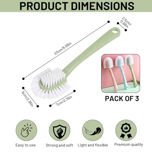 Scrub Brush for Shoes & Sneakers - Double Sided Cleaning Brush, 3 Color Pack