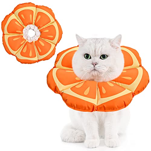 Avont Soft Adjustable Cat Recovery Collar, Cute Elizabethan Cone for Pets, Mandarin M
