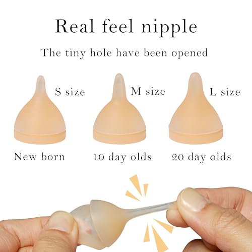 Doggiema Bionic Silicone Feeding Nipple and Syringes for Newborn Kittens | three sizes nipple suitable for kittens at different growth stages, effectivefor newborn kittens and bunny,Bionic Nipple - size: Replacement Nipple (5 Nipple+3 Syringes)