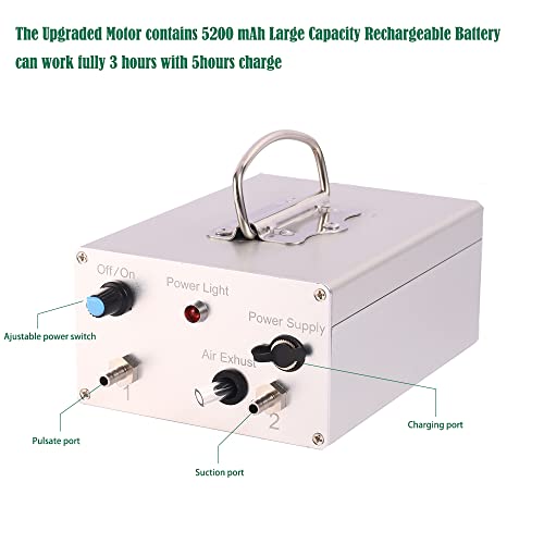 3L Goat Electric Milking Machine, Automatic Rechargeable Battery Powered Pulsation Vacuum Pump with 2 Teat Cups Stainless Steel Bucket for Goat(Battery Model) - color: Goat, size: 3LBattery