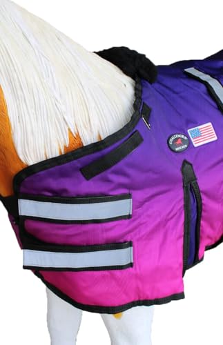 1680D Miniature Foal Pony Donkey Weanling Winter Blanket 519TS07-M - color: Berry Ombre, size: 36-42 Inches (Medium)