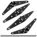 Hordion 4Pcs Strap Hinge Shed Door Hinges, 5 Inch Heavy Duty Gate Hinges | Black Tee Hinge with Screws for Fence Wood Gate Cabinet Door - size: 5 Inch, 4Pcs