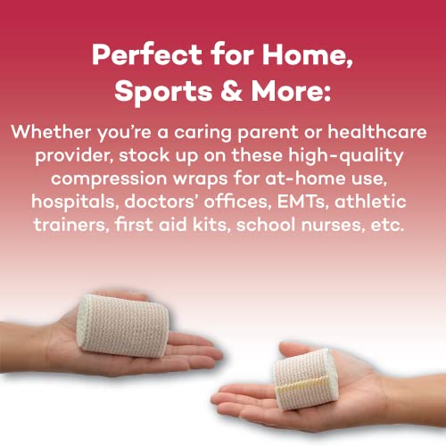 Dealmed 3" Elastic Bandage Wrap with Self-Closure - 10 Count (1 Pack) | Cotton Polyester Blend, Individually Packed, Breathable 5 yd Stretch Fabric, For Sprains Strains Edema, 10 Total Rolls - size: 10 Count (Pack of 1)