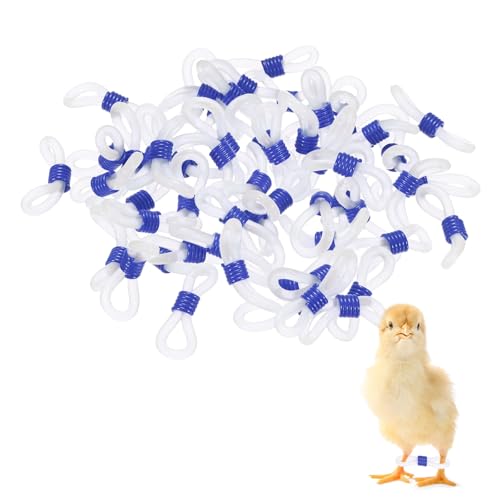 M METERXITY 50-Pack Adjustable Chick Leg Bands, 0.79" x 0.2" Silicone Chicken Leg Brace for Chicks/Ducks/Birds [Blue] Poultry Leg Bands - color: Blue