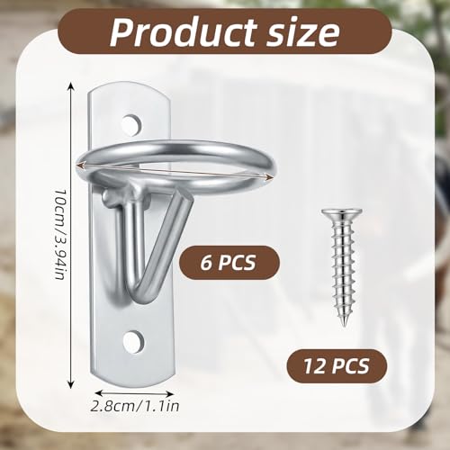 6 Pcs Bucket Hooks for Horses Metal Equestrian Water Bucket Hook Hangers Horse Stalls Feed Barn Farmhouse Supplies,Silver