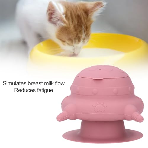 Silicone Puppy Milk Feeder 4 Nipples Small Puppy Nursing Station, Puppy Bottles Simulates Mother's Milk, Feeding Multiple Young Animals, Suitable for Pet Owners - color: Pink