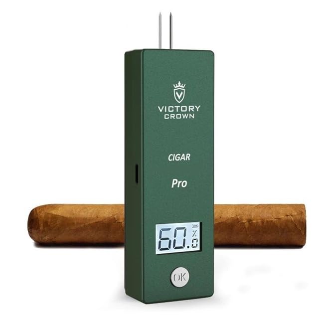 Digital Cigar Humidity Meter Portable Electric Moisture Guage Tester Reader Humidor Hygrometer Needle LCD Display Smoking Tobacco Accessories Gifts - color: Black