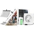 Metal Manure Fork & Solar Fan for Chicken Coop with Battery