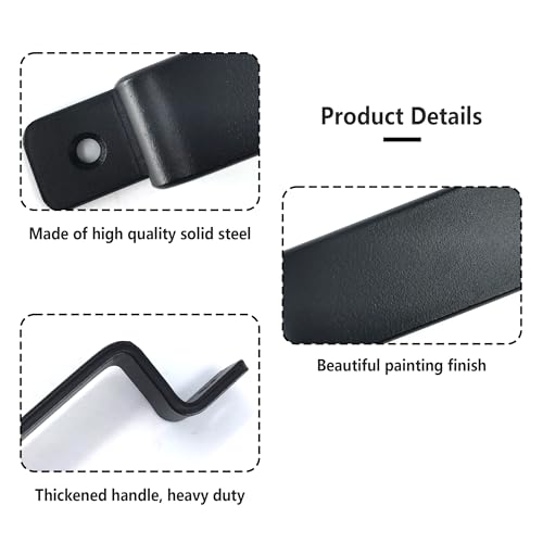 7.5 inch Sliding Barn Door Handle, Black Steel Gate Handle, Modern Cabinet Pull Closet Door Handle for Sliding Barn Door Gate Cabinet Closet Drawer Kitchen Bathroom - size: 1pc