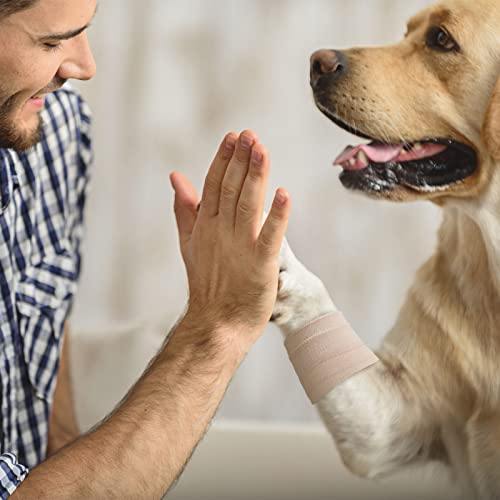 Elastic Tape Bandage Self Adhesive Wrap, 2 Inch x 5 Yard | Athletic Elastic Flexible Stretch Bandages Bulk for Sports Support Animal Pets