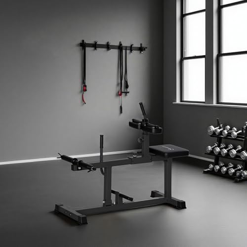 Soozier Seated Calf Raise Machine for Home Gym Waist Arm Training | Adjustable Calf Machine Leg Extension - color: Black
