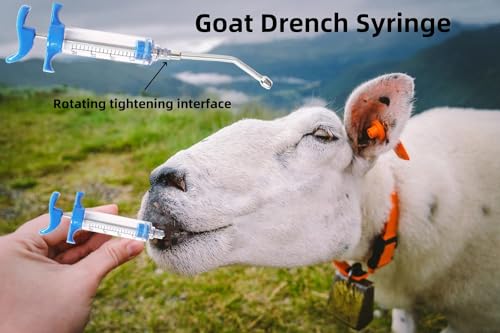 1 Pcs Goats Feed water filler, Drench Nozzle, Reusable, Adjustable Dosage, for Cattle, Sheep, Goats, Horse, Pig, Dog Supplies (Blue 20ml) - size: C (20ml)
