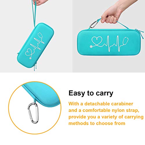 BOVKE Stethoscope Case for 3M Littmann Classic III Monitoring, Lightweight II S.E, Cardiology IV Diagnostic, MDF Acoustica Stethoscopes, Extra Room for Nurse Essentials and Medical Supplies, Turquoise - color: Turquoise