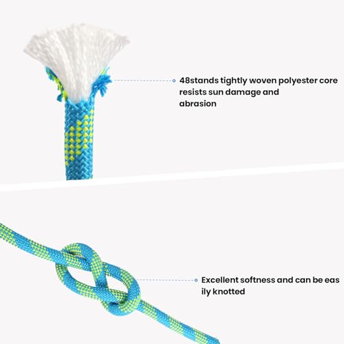 1/2 inch x 50ft Arborist Tree Climbing Rope – 48 Strand Polyester Static Bull Rope, 9000lb Breaking Strength – Heavy Duty Utility Line for Swing Pulling, Outdoor, Marine Use – ASTM F2116 Certified - size: 1/2IN x 50FT, style: Orange