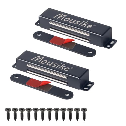 Mousike Magnetic Door Catch Heavy Duty 90lb Door Magnets with Strong Magnetic for Kitchen Cupboard Wardrobe Closet Cabinet Door Drawer Latch - color: Black, size: 2 Pack