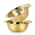 Gulex Colander Stainless Steel 4-quart with Bowls, Strainer Kitchen, Gold - color: Gold, size: 4QT