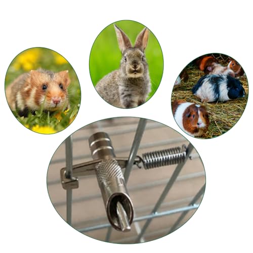 Automatic Rabbit Waterer Drinker 30Sets for Poultry Guinea Pig Ferret Rats Rodent Bunny Watering System(White) - color: White