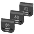 3 Pack 40# Detachable Dog Grooming Steel Blades,Compatible with Andis,Oster A5,Wahl KM-10 Series,Cut Length 1/100" 0.25MM （Black） - size: 40-0.25mm 3 Pack