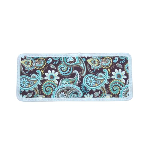 NGIL Utility Water Resistant Tote Bag | Work Tote for Women, Nurse Bag, Teacher's Choice Purse, Gym Bag, Everyday Organizer Top Zipper Closure - color: Teal Paisley-brown