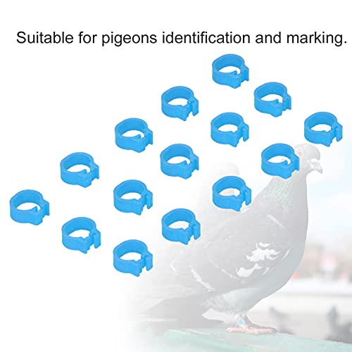 Zerodis 100PCS 8mm Leg Rings, Plastic Identification Bands for Pigeons, with Reusable Easy to Install for Poultry Dove Marking (Light Blue) - color: Light Blue