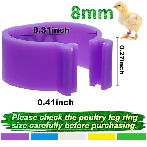 108 Pcs 8mm Bird Quail Leg Rings with 9 Color Numbered Bird Pigeons Identification Leg Bands Clip on Colorful Poultry Ankle Tags for Bantam Quail Dove Lovebirds Finch Small Poultry - size: 8mm - 9 Colors