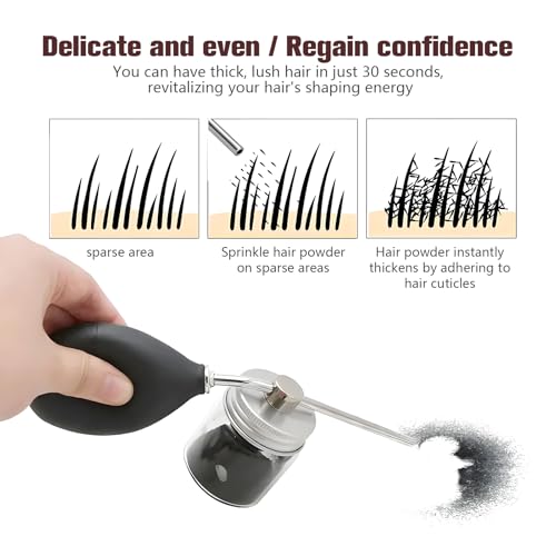 Spray Applicator — for the accurate jetting of fibrous and powdered substances, equipped with an all-in-one powder dispenser and spray bottle - color: Silvery（Applicator+Bottle）