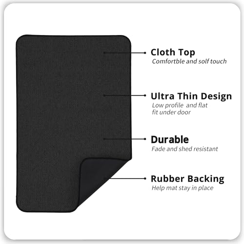 Bosap Bath Mat Set 2 Pieces,Ultra Thin Bathroom Rugs,Rubber Toilet Rugs | Non Slip,Quick Dry,Machine Washable,Low Pile,Absorbent,Shower,Sink,Bathroom Decor.(Black,17"x27" Plus 20"x24"U Shaped) - color: Black, size: 1'8"x2"u+1'5"x2'3"(set)
