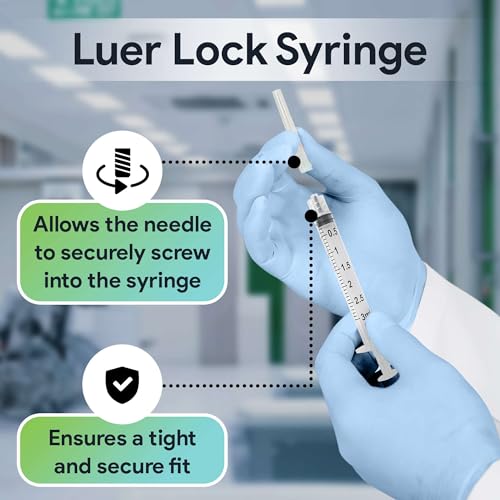 3 ml Syringe without Needle - 25 Pack of Individually Wrapped Disposable Syringes - Good for Medical, Scientific Lab, Home Use, and More - Sterile Luer Lock Syringes - style: 3 ML