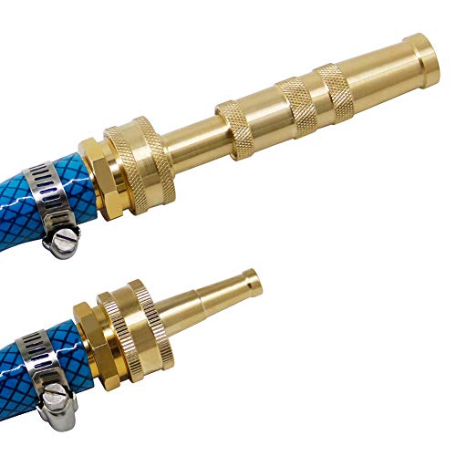 Twinkle Star Brass Heavy Duty Adjustable Twist Hose Nozzle Set | 3/4” GHT Brass Garden Hose Nozzle, Adjustable Water Flow - color: Nozzle Jet 1P