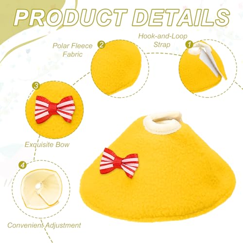 Bird Collars, Bird Cone Collar Protective Recovery Cones, Soft Adjustable Anti-Bite Feather Neck Protector (Yellow, M, 3 Pcs), Intended for Budgie/Cockatiel/Lovebirds - color: Yellow, size: M