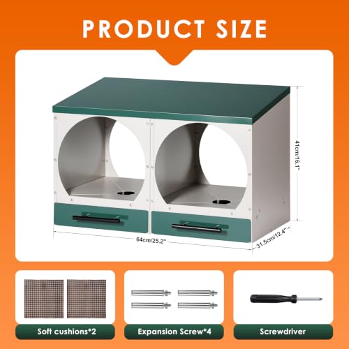 Chicken Nesting Box Roll Away Nest Boxes for Laying Hens 2 Compartments | Metal Nest Box for Chickens with Egg Collection Drawer & Lid Wall-Mounted Chicken Laying Boxes Perfect for Backyard and Farms
